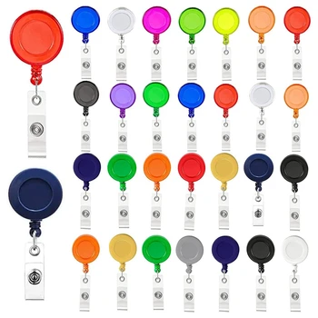 Выдвижные катушки для бейджей Катушки для значков Выдвижные 30 упаковок Красочные зажимы для значков Держатели для именной идентификационной карты Ключ-карта