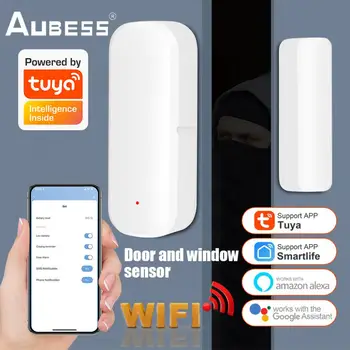 Tuya Smart WiFi Датчик окна двери Smart Life Control WiFi Датчик контакта WiFi Магнитный датчик работает Alexa Google Home