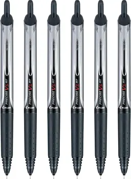 3PCS PILOT Precision V5 RT Многоразовые и выдвижные шариковые ручки с жидкими чернилами, очень тонкая точка (0,5 мм) Черные, синие, красные чернила