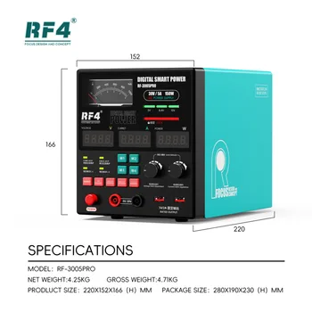 RF4 RF-3005D 3005D 30 В 5 А Источник питания постоянного тока 3005PRO Регулируемый цифровой дисплей Лабораторные источники питания Регулятор напряжения для ремонта телефона