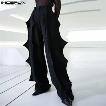 INCERUN 2023 Американский стиль Новые мужские панталоны Модные брюки в остроконечном стиле Повседневные однотонные универсальные простые длинные брюки S-5XL