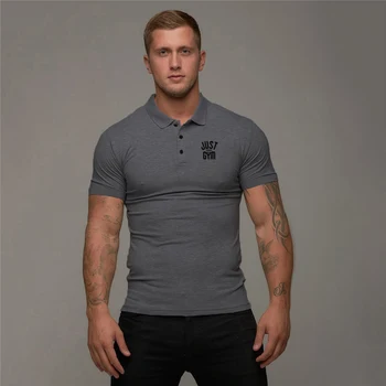 Мужская летняя рубашка-поло для фитнеса с коротким рукавом Спорт для бега Спортивные футболки для тренажерного зала Футболки для тренировок Повседневная одежда высокого качества