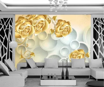 beibehang Пользовательские обои 3D фотообои золотая роза гостиная спальня телевизор фон обои Papel de parede 3d обои