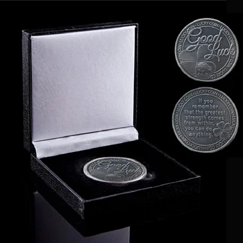 2023 Четырехлистный клевер Счастливая монета Любовь Тисненая Наибольшая сила Подарки на удачу с декоративной коробкой
