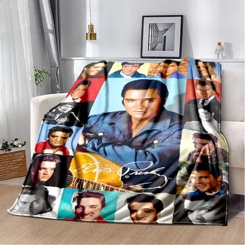 Одеяло Элвиса Пресли Флисовые одеяла с 3D-печатью для кроватей Домашний текстиль Роскошный подарок для взрослых Теплое покрывало Мягкий зимний певец Прохладный