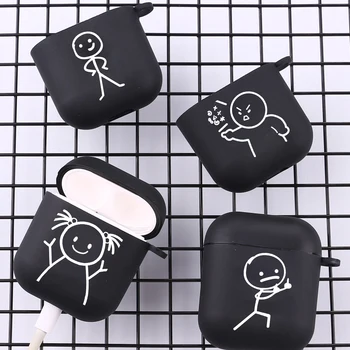 Cartoon Matchman Силиконовый чехол для наушников для Apple Airpods 1 2 3 Pro 2 Bluetooth Чехлы для гарнитуры Air Pods Наушники Черный чехол