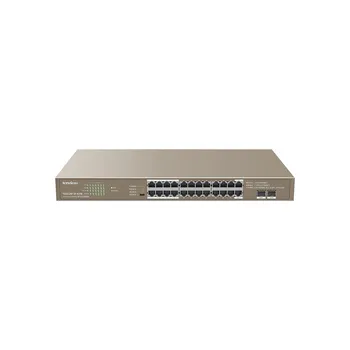 Гигабитный коммутатор POE Tenda TEG1126P-24-410 Вт 24GE+2SFP Ethernet-коммутатор с 24 портами PoE емкостью 48 Гбит/