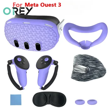 Для Meta Quest 3 Силиконовый защитный чехол Чехлы для Quest3 VR Headset Face Cover Eye Pad Handle Grip VR Аксессуары