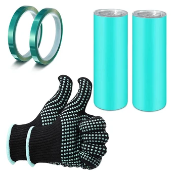 3X сублимационные тумблеры силиконовые ленты рукава комплект, включая 6 силиконовых кружек Wrap 6 термопрессованных лент и тепловые перчатки
