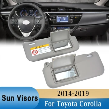 Внутренний солнцезащитный козырек с зеркалом для макияжа для Toyota Corolla 2014-2019 Серо-бежевый солнцезащитный козырек Доска Водитель Сторона пассажира