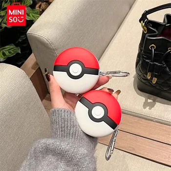 MINISO Pokemon Poké Ball Чехол для наушников Redmi Buds 5 силиконовых беспроводных наушников Зарядная коробка Защитный чехол с крючком