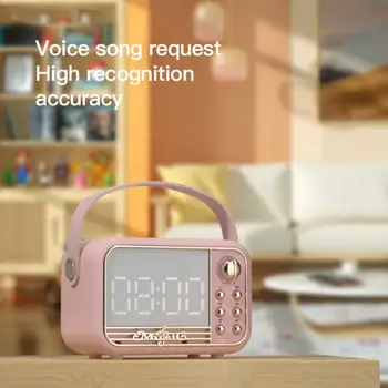 Ретро Bluetooth-динамик Портативный классический музыкальный плеер Стереозвук Настольный USB Мини-часы Аудио Беспроводной домашний сабвуфер