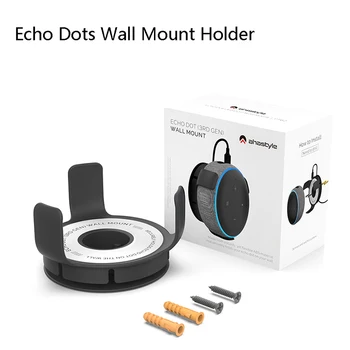  Echo Dots Настенный держатель Шнур управления Кронштейн для Alexa Echo Dot3rd Gen 3-го поколения Подставка Вешалка Внутренняя звуковая коробка