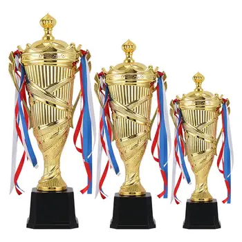 Детский трофей Забавный трофей с лентами Мини-трофей для спортивных чемпионатов Вечеринка Подарки Церемонии награждения Футбол