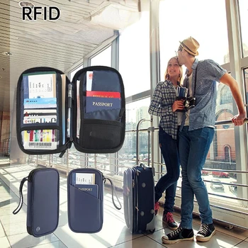 PU Винтажные RFID обложки для паспорта Держатель многофункциональный женский и мужской протектор для бизнес-паспорта Водонепроницаемый пакет для банковских карт