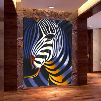 beibehang 3d фото обои ресторан коридор спальня цвет черно-белый полосатый зебра фотообои обои картина