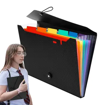  Файл аккордеона Расширяемый органайзер файлов Файловая коробка Прочная ручка для бизнес-офиса Школа HomeTeal с цветными карманами