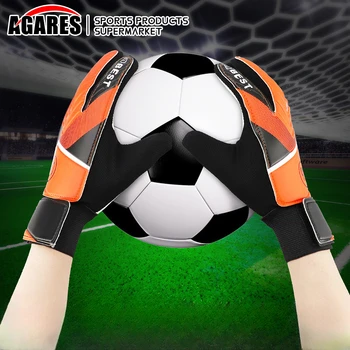 1 пара Детские футбольные вратарские перчатки Защитные перчатки Футбольные аксессуары для детей Противоударный латекс PU Вратарь