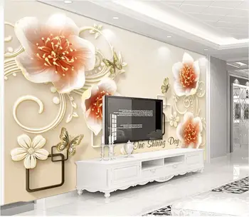 WDBH 3d обои пользовательские фото Тисненый драгоценный цветок современный минималистичный 3d фотообои панно обои для стен 3d декор гостиной