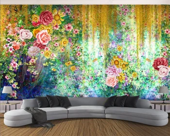 beibehang Изготовленная на заказ современная новая спальня гостиная скандинавская ручная роспись растение цветочный фон papel de parede обои