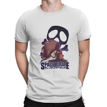 Космический пират Капитан Харлок Мужчина TShirt Skull Отличительная футболка из полиэстера Оригинальная уличная одежда Новая тенденция