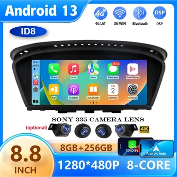 ID8 Android 13 Wireless CarPlay Auto для BMW 5 3 серии E60 E61 E62 E63 E90 E91 E92 E93 E93 CCC CIC Автомагнитола Мультимедиа Стерео 8.8