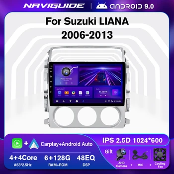 NAVIGUIDE P1 6 + 128G Автомагнитола для Suzuki LIANA 2006-2013 Стерео Мультимедийный Плеер Carplay Головное устройство Авторадио Bluetooth FM NO DVD