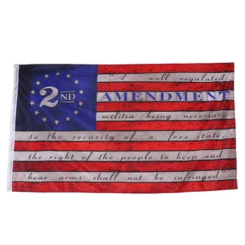 2-я Вторая поправка 1791 г. Винтажный баннер с американским флагом 3x5 футов Человек Пещера Декор