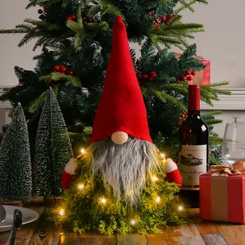 Рождественские светящиеся креативные украшения для рождественской елки Высокая шляпа Безликий старик Кукла Украшение рабочего стола Украшения Аксессуары для дома
