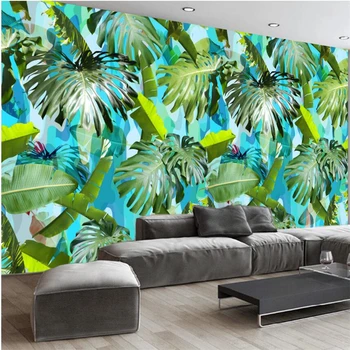 wellyu papel parede Обои на заказ Европейский стиль ретро тропический тропический лес банановые листья гостиная фон стена