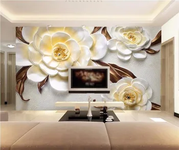 beibehang Пользовательские фотообои для стен 3d желтая роза большие обои для обоев гостиная 3d papel de parede обои фреска