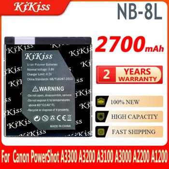 Kikiss Новый аккумулятор NB-8L NB8L NB 8L 2700 мАч для Canon Power Shot