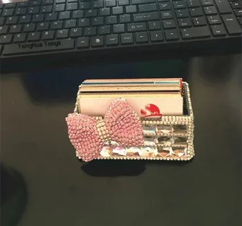  Вставной алмазный держатель визитных карточек с алмазной инкрустацией, настроить коробку для визитных карточек ручной работы