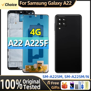 100% тест Super AMOLED для Samsung Galaxy A22 4G A225F A225F A225F / DS A225 ЖК-дисплей Дигитайзер Ремонтные детали для дисплея Samsung