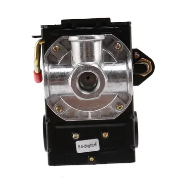 5-8 кг 4-портовый 26-амперный реле давления Клапан управления воздушным компрессором Сверхмощный черный автоматический регулятор давления