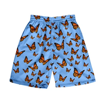 Butterfly Пляжные шорты Мужская и женская одежда Повседневные шорты с цифровой печатью 3D Модный тренд пара Брюки