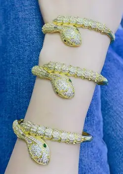1pcs Модные бриллиантовые браслеты-шармы для элегантных женщин кубический циркониевый змеиный браслет и браслет регулируемый cxfez