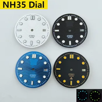 Циферблат NH35 Циферблат NH36 Циферблат часов S циферблат синий светящийся циферблат Подходит для NH35 Аксессуары для часовых часов NH36 Инструмент для ремонта часов