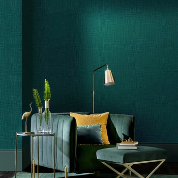 темно-зеленый лен однотонный рулон обоев для спальни гостиной фон обои травяная ткань текстура обои