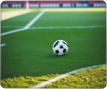 Мяч на футбольном поле Игровой коврик для мыши с нескользящей резиной 9,5 x 7,9 дюйма Водонепроницаемый коврик для мыши для ноутбука