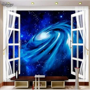 beibehang Изготовленная на заказ большая фреска 3D стереоскопическая невооруженным глазом 3D на открытом воздухе пейзаж небо галактика фон стена флизелиновые обои