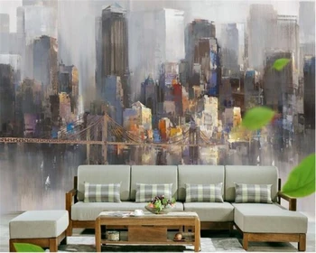 beibehang Продвинутые декоративные обои из шелковой ткани, абстрактная картина маслом, телевизор, диван, фон, обои для стен 3 d