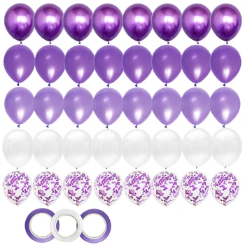 40 шт. 12-дюймовые фиолетовые латексные воздушные гелиевые шары Маленькая девочка Русалка Украшения для вечеринки на день рождения Дети Взрослые Свадебный декор