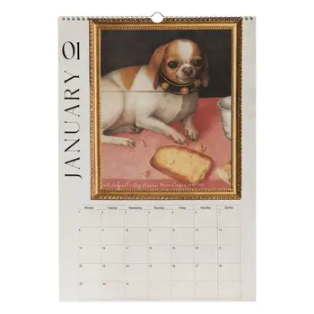 2024 Настенный календарь Собаки Настенный календарь 2024 Январь 2024 С декабря Смешной настенный арт Гэг Юмор Подарок Розыгрыш Календарь 12 Ежемесячно