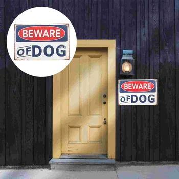 Сад Остерегайтесь предупреждающей доски для собак Железная покраска двора Предупреждающий знак