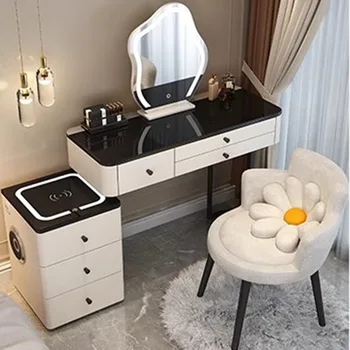  держатель выдвижные ящики туалетный столик современный минималистичный стол зеркало туалетный столик мобильная гостиная tocador maquillaje спальня