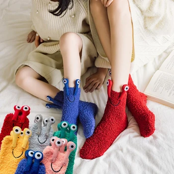 3D мультяшные напольные носки Прекрасные носки Mid Tube Зимние противоскользящие напольные носки Унисекс Тапочки Повседневный нижний клей Sockings