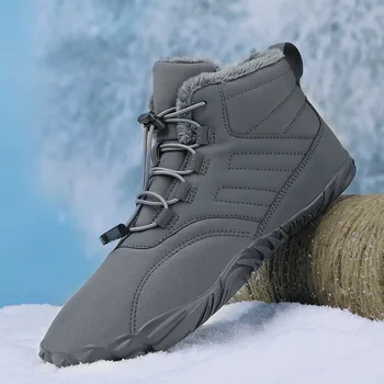 2024 Зимние зимние сапоги для мужчин Сохраняйте тепло Хлопковая обувь Обувь для походов на открытом воздухе Плюшевые теплые высокие ботильоны Мужские кроссовки