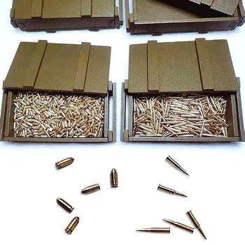 6-точечный солдат кукла ящик для боеприпасов ручной работы пистолет имитация пули аксессуары для взрослых игрушка деревянная медная пуля