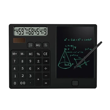 Калькуляторы,Карманный настольный калькулятор с 12-значным дисплеем и стираемой электромонтажной панелью для ученика Школа Черный